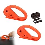 2 Stk Geschenkpapier Schneider mit 10 Ersatzklingen,Wrapping Paper Cutter,Gift Wrap Cutter für Weihnachten, Halloween,Christmas,Geburtstage Bastelpapier,Geschenk papierschneider Papier Rolle (Orange)