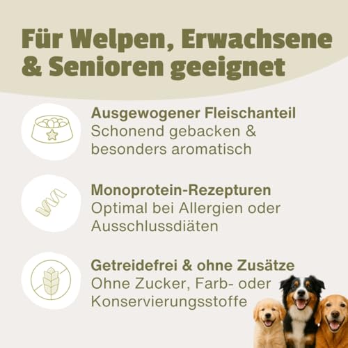 ESCAPURE Trockenfutter Testpaket – Gebackenes Premiumfutter mit 98% Fleisch – Monoprotein, getreidefrei, ohne Zusatzstoffe – Für alle Altersklassen (3x1,5kg)