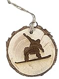 Snowboarder - Wood burned Christmas Ornament