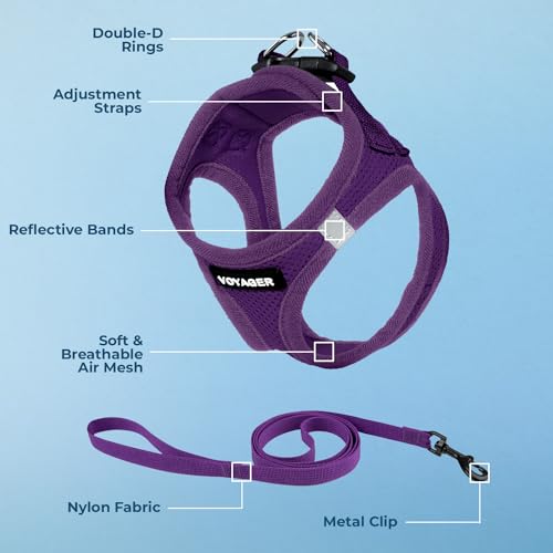 Image of Voyager Step-in Pet Harness - All Weather Mesh, Adjustable Step in Harness for Cats and Dogs by Best Pet Supplies - 307S Purple, XXS