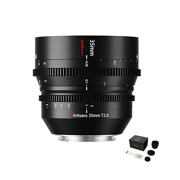 7artisans 35mm T2.0 Cine Lens for L-Mount Camera Lens,Full Frame Large Aperture Camera Lens for Sigma FP, for Panasonic S1 S1H S5, Leica SL SL2