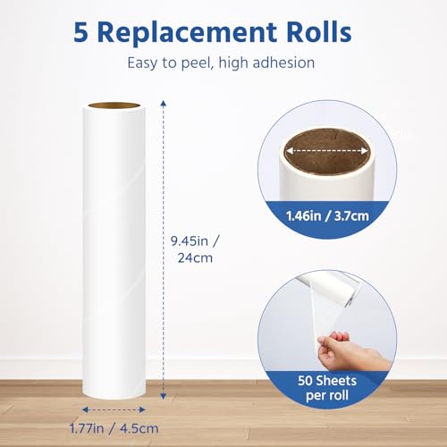 Rouleau anti-peluches grand format Newthinking avec 5 recharges incluses - 3