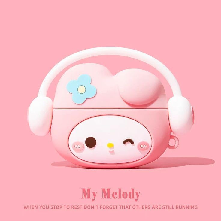 Image of Emoh Roced Case for AirPodS 4 (2024) with Keychain (ANC), Cute Cartoon Shockproof Protective Cover Compatible with Apple AirPods 4th Generation 2024 for Women and Boys (Kity Pink)