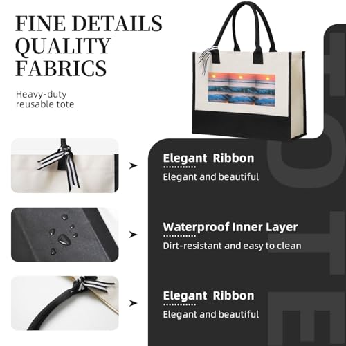 Sac fourre-tout de plage réutilisable grand cabas toile femme