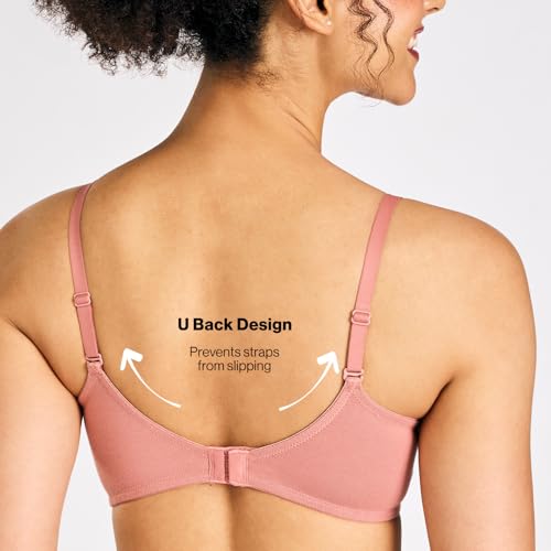 Image of NYKD NYB198 Cotton Lightly Padded Non Wired 3 /4th Coverage T-Shirt Bra Multiway Detachable Straps Invisible Under Clothes