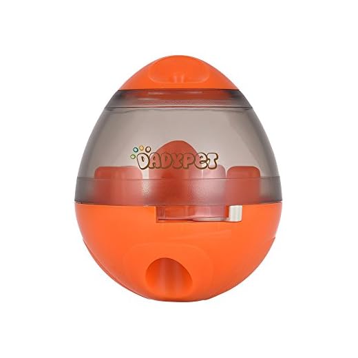 DADYPET Juguetes para Perros, Mascotas Perros Accesorios Pelota Dispensadora de Comida Fácil de Limpiar (Naranja)