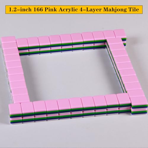 Set Pink Blank Mahjong Tiles 166 piezas acrílico miniatura 7