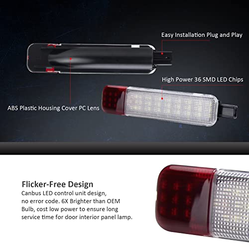 Luces LED interiores para puertas rojo y blanco para camioneta miniatura 6