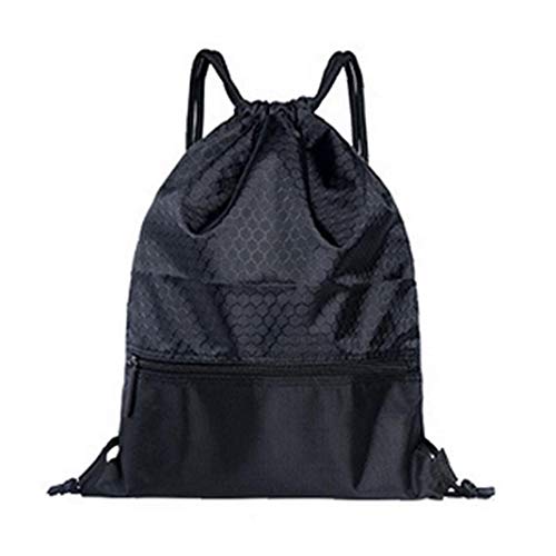 Hombre Mujer Secuencia del Poliester con cordón Mochila Gimnasio Asas del Bolso de Escuela