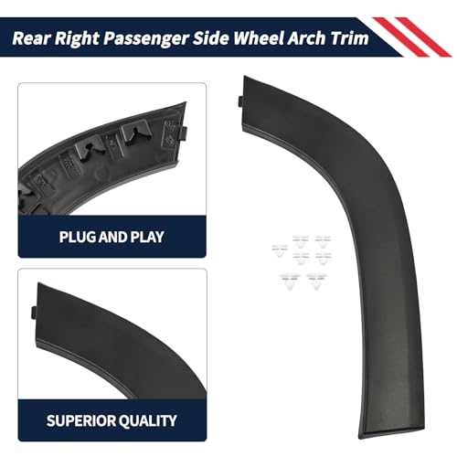 Promrmr Rear Right Passenger Side Wheel Arch Trim Fit for GMC Terrain 2018 2019 2020 2021 2022 2023 2024 Wheel Opening Molding Replaces 84319893 GM1791127 196743288925 by Promrmr - Used condition - Image 7