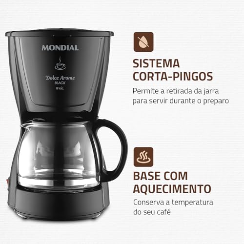 Cafeteira Elétrica Dolce Arome, Mondial, Preto, 550W, 110V - C-30-18X-FB