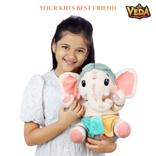 Image of VEDA Bal Ganesha. Plush Stuffed Toy of Our Favourite Elephant God. Best Soft Toy Gift for Boys and Girls of All Ages. Size: 12 inches (30 cm)