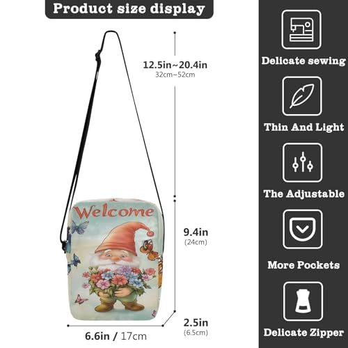 Gnome Flowers mens messenger bag green crossbody bags for women Shoulder Handbag For Travel Adjustable Strap for work Outdoor Daily3