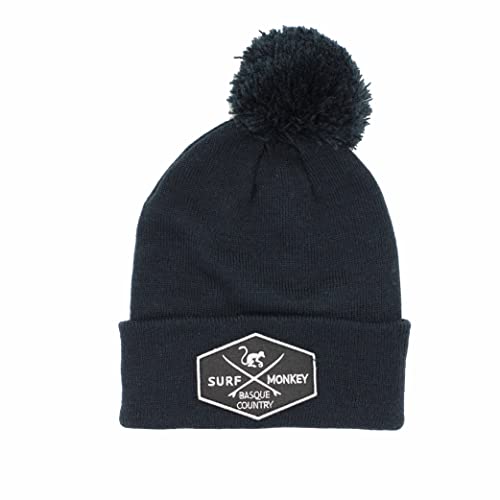 DRESSED IN MUSIC PLAY WITH ME Bonnet d'hiver avec pompon pour garçon et fille Surf Monkey® Taille unique, Azul, Taille unique Cover