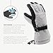 Swany Women's LaSonna Breathable Waterproof Winter Outdoor Sports Gloves with Utility Zipper Pocket and Quick-Release Strap, White/Black, Medium