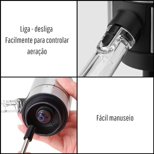 Aerador E Dispensador De Vinho Elétrico Decantador De Vinho bomba de vinho com base de tubo de aço i