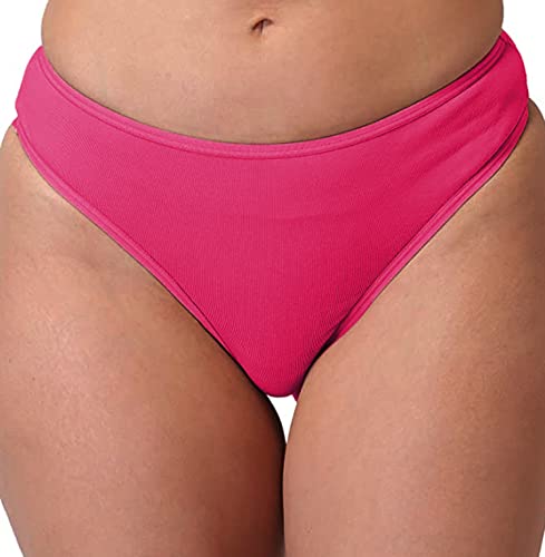 Image of pavvoin Women's Plain Cotton Blend Thong mid Rise Panty