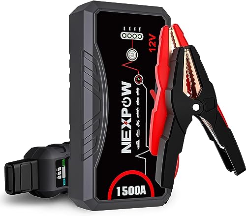 NEXPOW 1500A Car Jump Starter Car Battery Jumper Starter Pack Q10S for Up to 7.0L Gas and 5.5L Diesel Engine12V Auto Battery Booster,Jumper Cables Portable Lithium Jump Box with LED Light/USB QC3.0