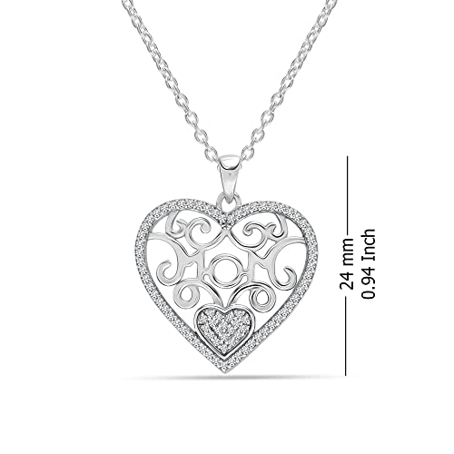 Image of LeCalla 925 Sterling Silver Heart Necklace for Women | 14K Gold & Rose-Gold Plated Love Heart Pendant Necklaces | Romantic, Inspirational Pendant Jewelry Gifts for Wife, Mom, Girlfriend