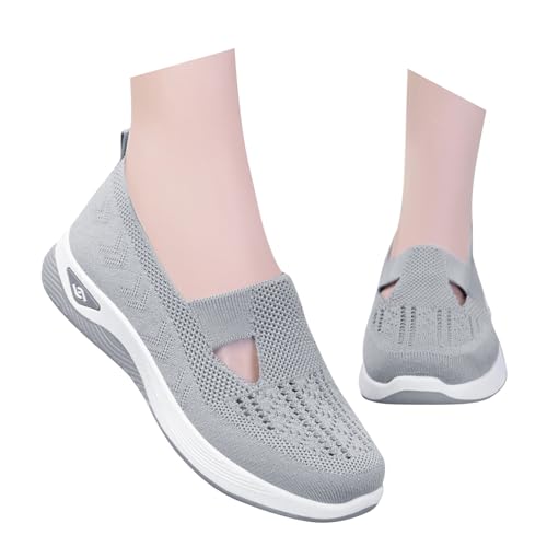 Zapatos Ortopédicos Mujer Malla Impermeable, sin Cordones Zapatillas sin Cordones para Mujer sin Manos Antideslizantes para Caminar Zapatillas Ortopédicas de Plataforma Ligeras Cómodas