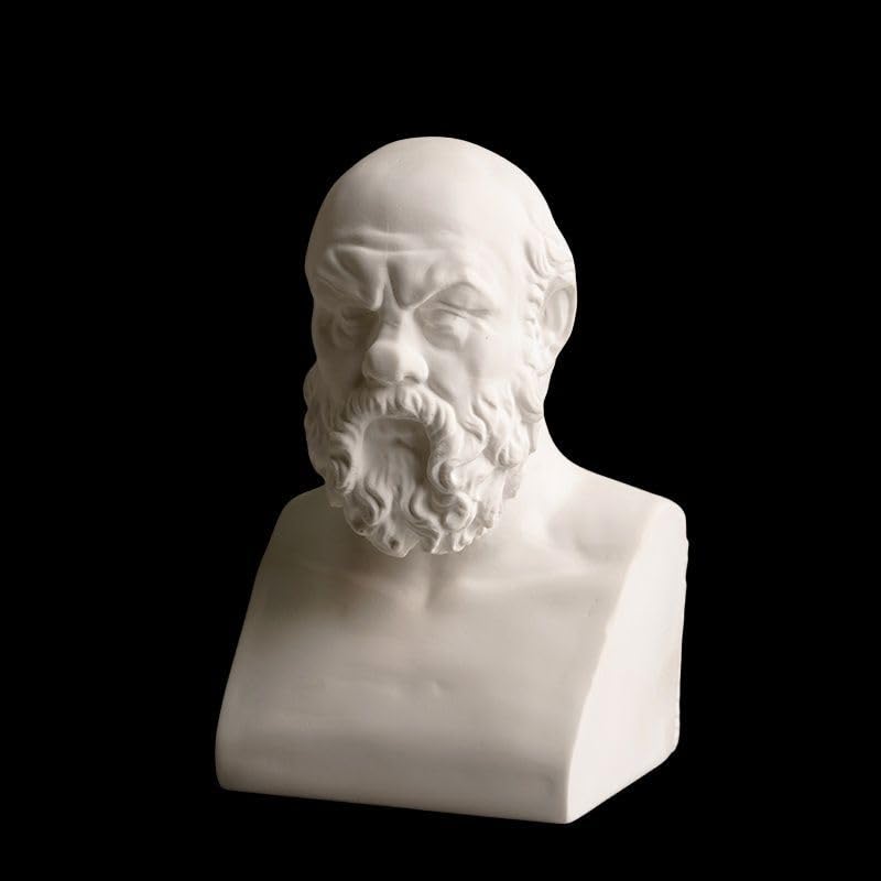 Estatua Medio Cuerpo Sócrates Yeso Blanco 10x7x15 cm miniatura 3