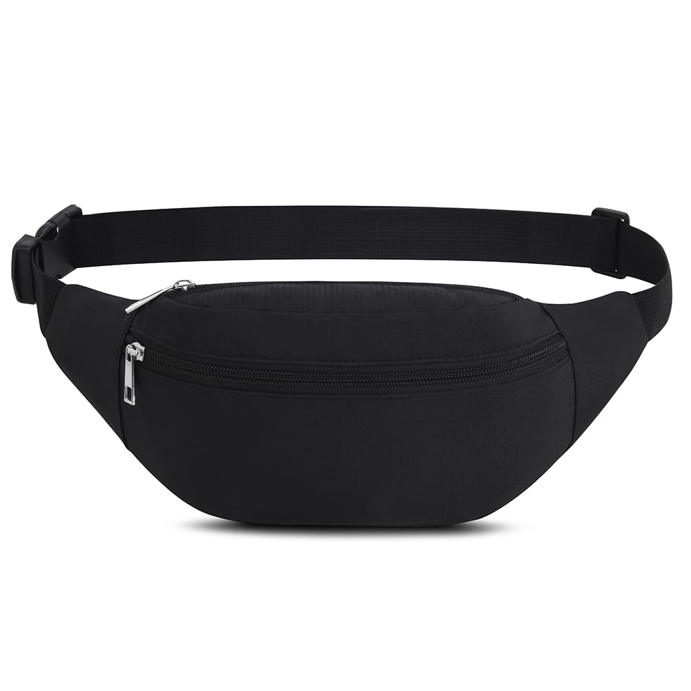 Waterproof Bumbags Waist Fanny Pack for Men Women Ladies Fashion Bum Bag with Adjustable Belt for Sport Running Hiking Jogging Girls Women Men (Black) - Image 2