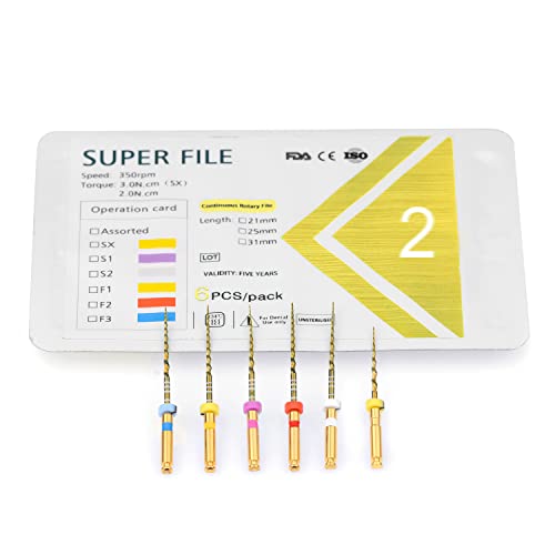 Nski 6Pcs/Pack Gold Flexible Files Engine Use Endo Rotary Files Sx-F3 Niti File System Endodontic Accessories cover
