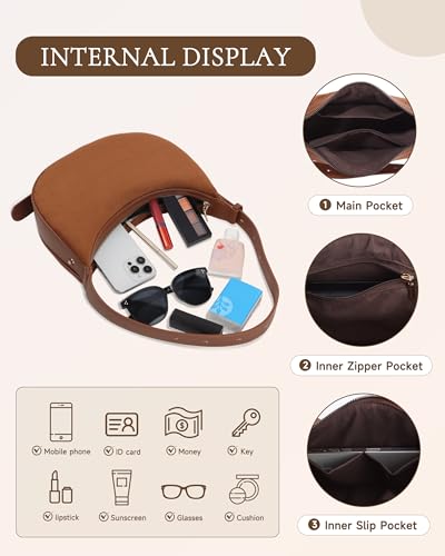 Bolso cruzado de ante para mujer, bolso bandolera miniatura 4