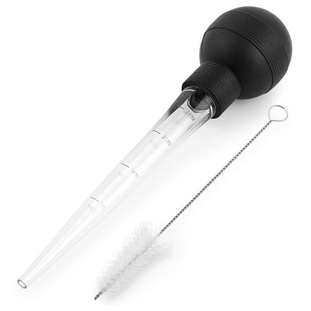 Hxhsgmeh Turkey Baster Silicone Suction Bulb With Cleaning Brush For Flavor Meat Poultry Beef Baking Injecting Marinade Bbq Tools
