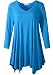 LARACE Womens V-Neck Plain Swing Tunic Top Casual T Shirt(2X, DeepSkyBlue)