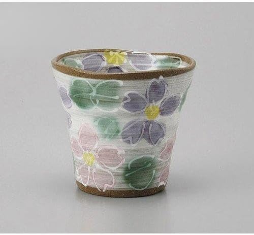 セトモノホンポ(Setomonohonpo) Set of 3 Rock Cups, Purple Cherry Blossom Free Cups, 3.5 x 3.1 inches (9 x 8 cm), 11.8 fl oz (350 cc), Earth/Restaurants, Japanese Tableware, Restaurants, Commercial Use