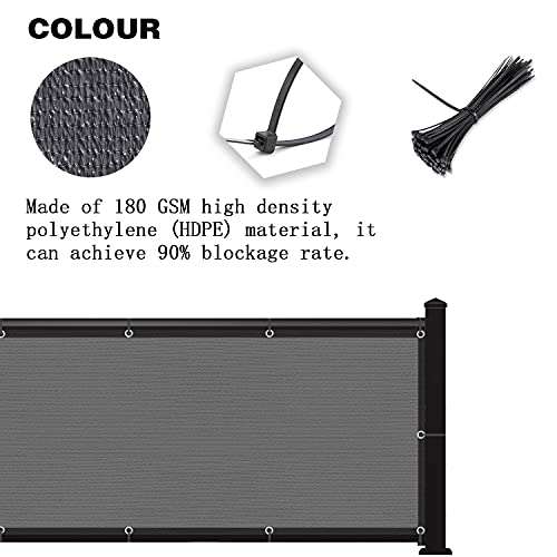 Sunny Guard 3'X16' Dark Grey Balcony Deck Privacy Screen Fence Apartments Railing Cover Heavy Duty Mesh Windscreen For Outdoor,Backyard,Patio #TOP3