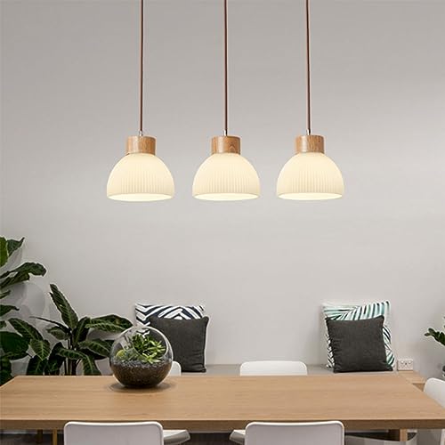 Lustre en verre suspendu 3 têtes style japonais design haut de gamme