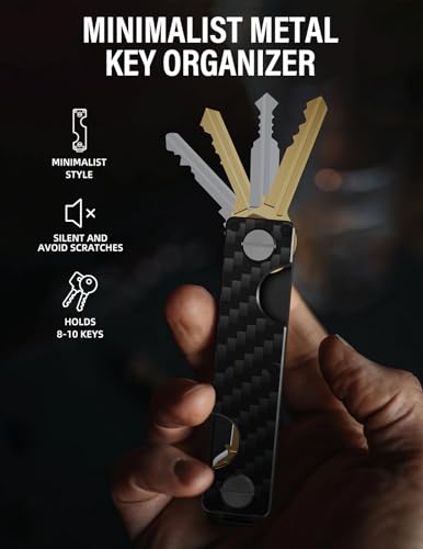 Image of Key Organizer Key Holder Compact Key Case Minimalist Metal Key Chain Key Holder for Keychain Secures 8-10 Keys EDC