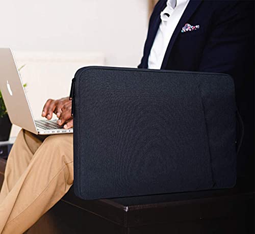 Image of Dynotrek Zipper 17.3 Inch Laptop Sleeve with Charger Pouch Handle, Computer Case Cover Slim Water-Resistant Hand Bag Compatible for 17-18 inch Hp Lenovo Dell Asus Acer -Denim Blue