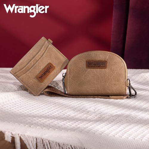 Image of Wrangler KeyChain Wallet Wristlet Wallets for Women Dual Pouch Wristlet with Zipper Womens Credit Card Holder Wallet