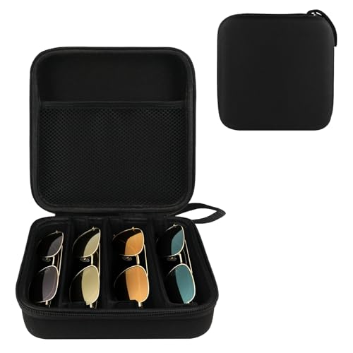 Image of Glasses Case Hard Shell Adjustable Slots Sunglasses Case for Multiple Pairs, for Travel, Trip, Camping