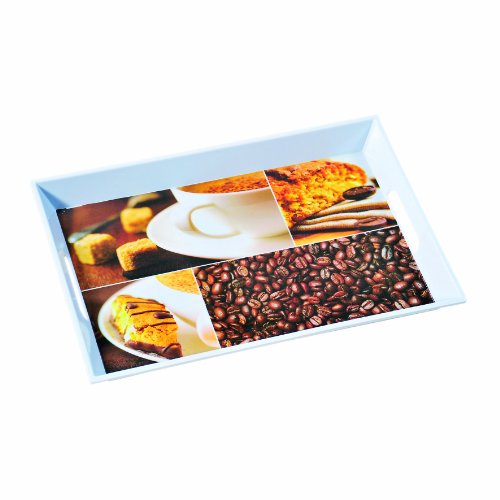 Kesper 77367 - Vassoio in melamina, Motivo: caffè