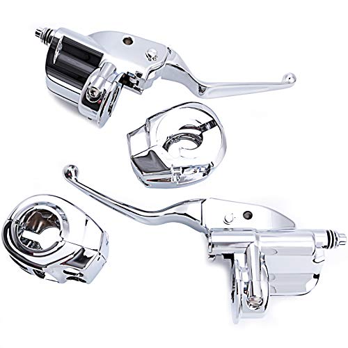 Hydraulic Brake Clutch Handlebar Control Kit Switch Housings For 14-Up Harley-Davidson Touring Flht Flhx Road Glide 47-701 (Chrome) #TOP3