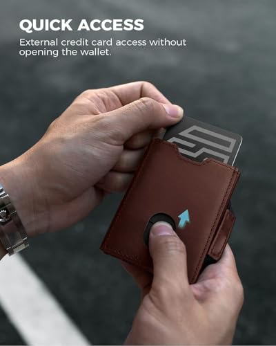 Contacts RFID Blocking Minimalist Tri-Fold Slim Credit Card Genuine Leather Wallet with Upto 6 Card Slots Including 1 ID Window, 1 Banknote Compartments and Coin Pocket (Brown-New) 4 41fNvAoeuPL