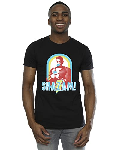 DC Comics Men's Shazam Buble Gum Frame T-Shirt Black XXXXX-Large