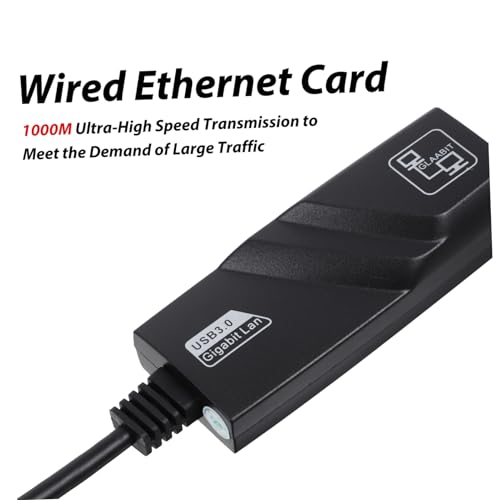 Adaptador Ethernet Gigabit USB 3.0 conector RJ45 1000m portátil EXCEART 3
