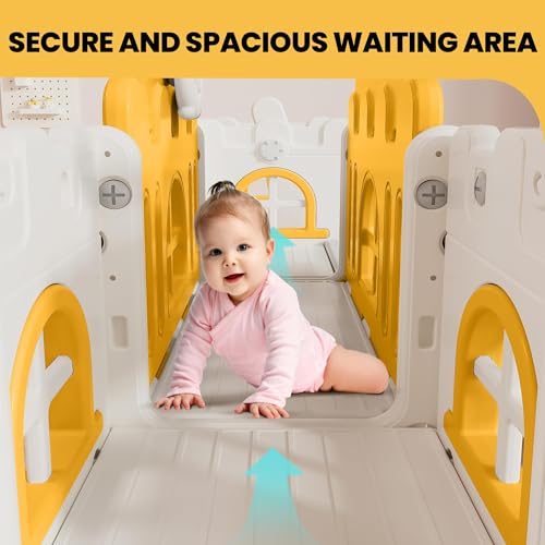 10 in 1 Toddler Slide, Age 1-3 with Swing, Basketball Hoop and Telescope, Kid Slide for Toddlers, Indoor Outdoor Playset Toddler Playground - Thumbnail 4