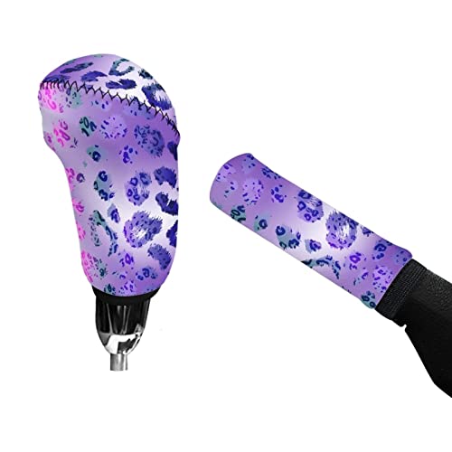 STUOARTE Capa de botão de mudança de marcha de carro com estampa de guepardo para mulheres, capa ant