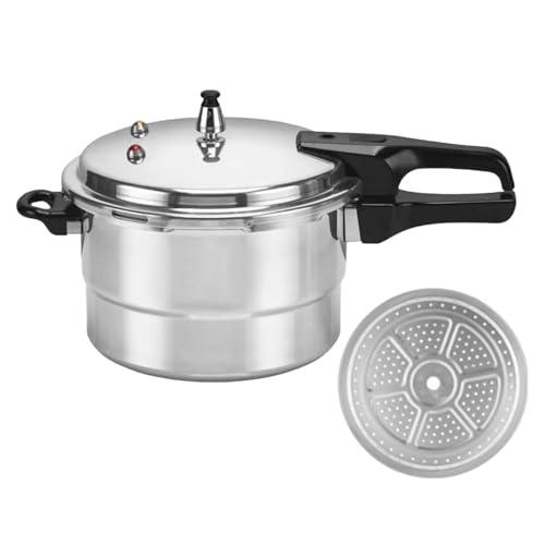Image of Induction Pressure Cooker - 5L Grain Cookers With Steamer Insert, Heavy Duty Aluminum Alloy Cookware Canner Pot, Fast Heating Multipurpose Cooking Pots - For Home Kitchen Cook Meat Poultry