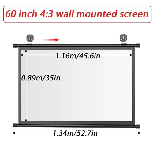 Pantalla de proyector manual portátil 4:3 60 pulgadas miniatura 7