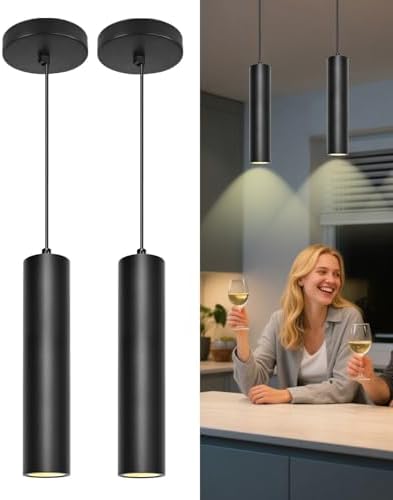 ACMHNC Lámpara Colgante, Pack de 2 Lampara de Techo Colgante GU10...