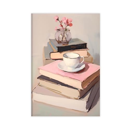 YFET Book Lover Stack of Books And Tea Bookwormable Soft