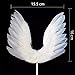 BlueSunshine Angel Wing Cake Topper Decoration With Light For Anniversary Birthday Party Wedding Baby Shower Birthday Party Favors (White)