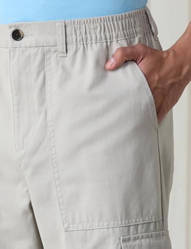 Image of Amazon Brand - Symbol Men Relaxed Fit Cargo Trouser (Semi Elasticated Waistband | 100% Cotton | Pants)